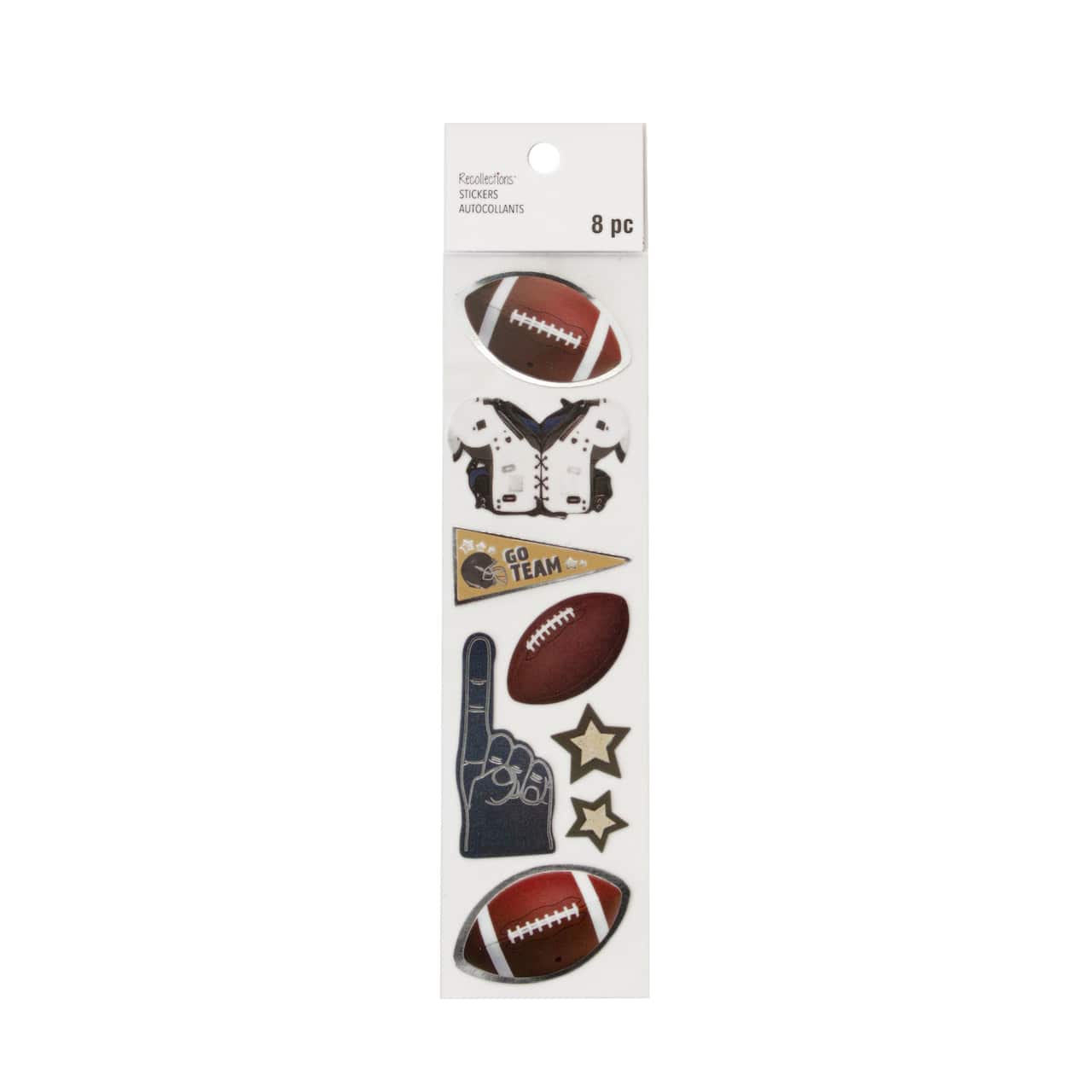12 Pack: Football Icons Dimensional Stickers by Recollections™